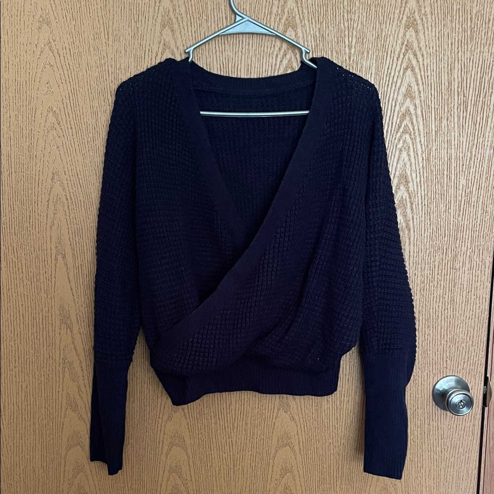 SHEIN Dark Blue/Purple V-Neck Women's Sweater